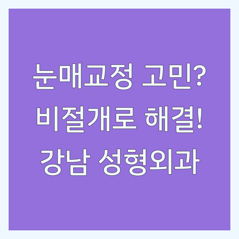 강남 비절개눈매교정 고민 해결사 성형외과 추천 | 서비스별 특징 완벽 비교