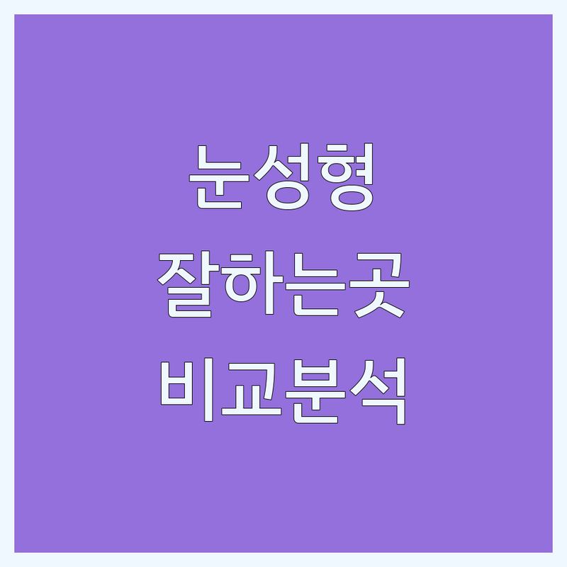서울에서 눈성형 잘하는 성형외과 정보 | 서비스 품질 비교 분석