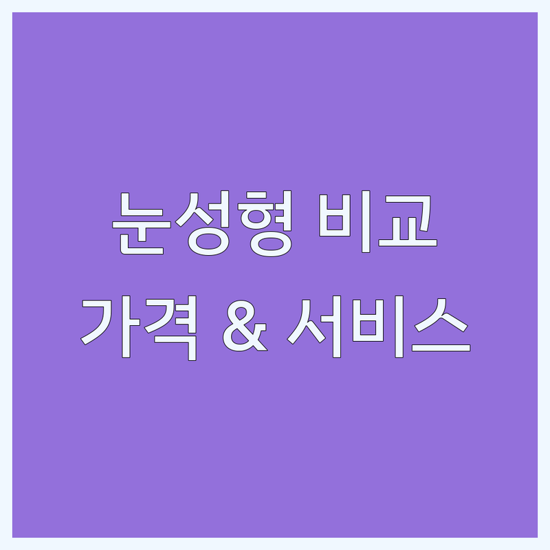 서울 눈성형 한눈에 비교 | 가격부터 서비스까지 완벽 분석